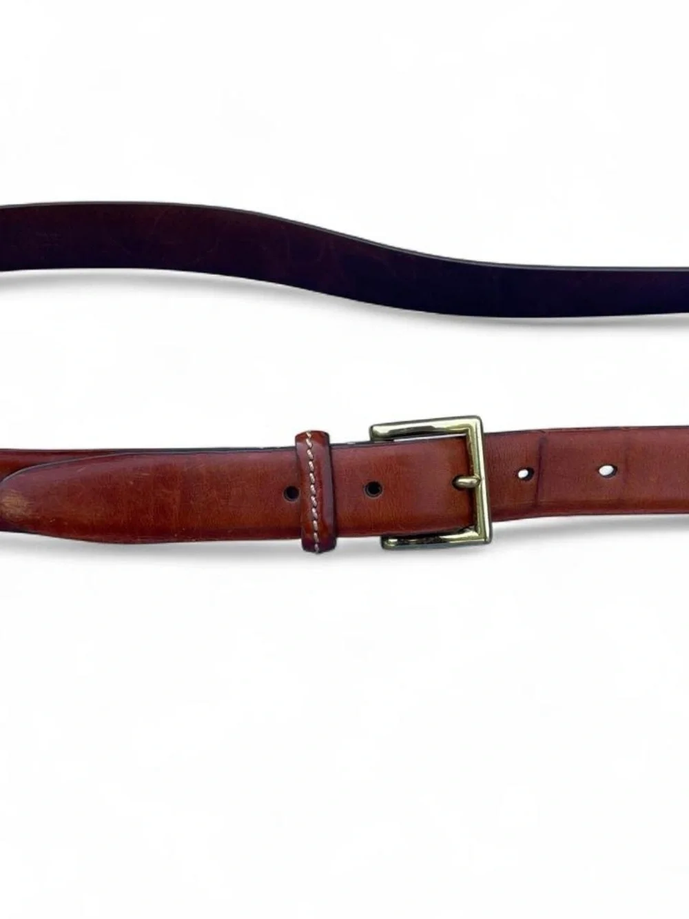 Men's Classic Leather Belt in Brown by Lands End Size 40